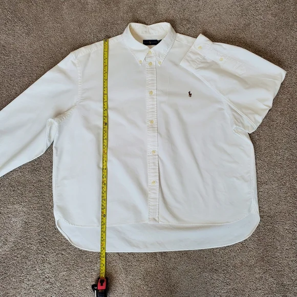 Ralph Lauren White Oversized Dress Shirt with Long Sleeves - Picture 7 of 8